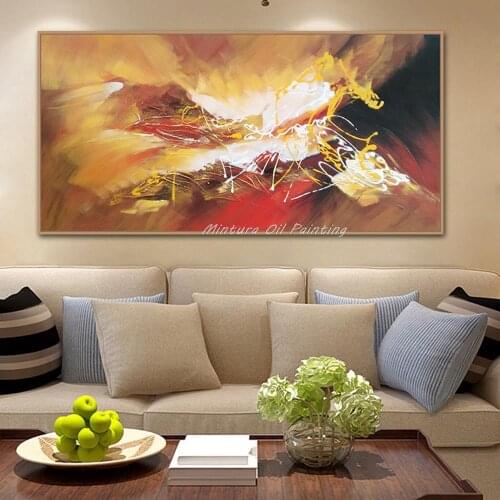Mintura Hand Painted Modern Abstract Oil Painting On Canvas Wall Art Pictures Poster For Living Room Office Home Decoration Gift