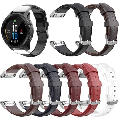 Replacement Band Easy Fit 22mm 26mm Width Soft Quick Fit Genuine Leather for Garmin Fenix 5X Fenix 5 Fenix 5S 6s MARQ 6.3