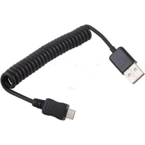 Spiral Coiled USB 2.0 A Male to Micro USB B 5Pin Adaptor Spring Cable Cord i5XQO