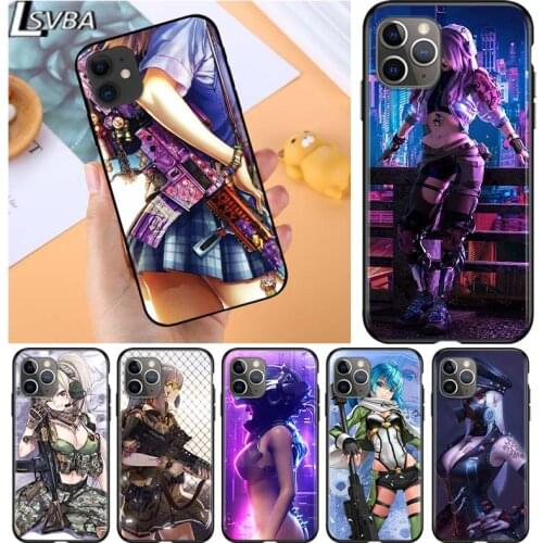 Shooting so cool gun for Apple iPhone 12 Pro Max Mini 11 Pro XS Max X XR 6S 6 7 8 Plus 5S SE2020 Soft Black Phone Case