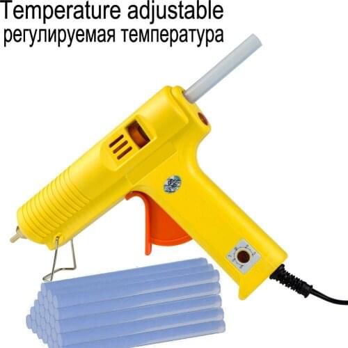 Hot melt glue gun 11mm 120W temperature adjustable from 100-220 copper nozzle 110V-240V for home diy with 10 glue sticks