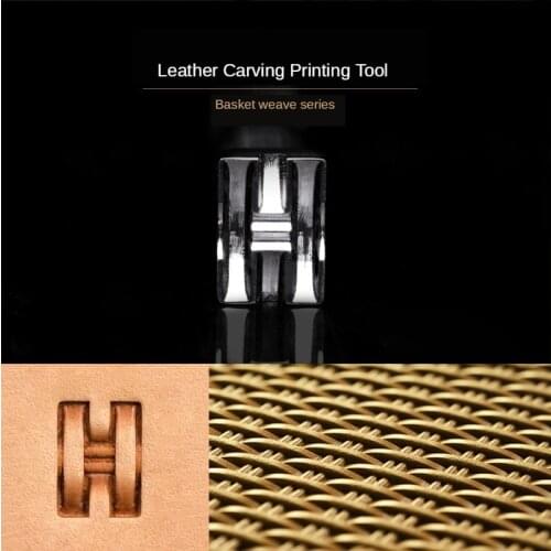 Woven Basket Pattern DIY Handmade Leather Carving Printing Tool 304 Stainless Steel Leather Carving stamps metal stamping craft