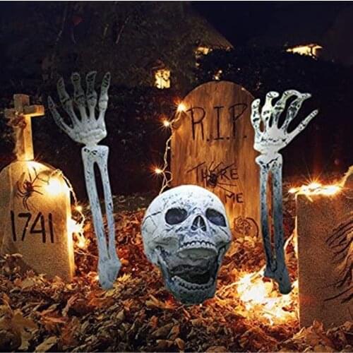 Halloween Decoration Prop Skull Haunted House Realistic Bones Head Hands Graveyard Scene Cosplay DIY Horror Party Decorations