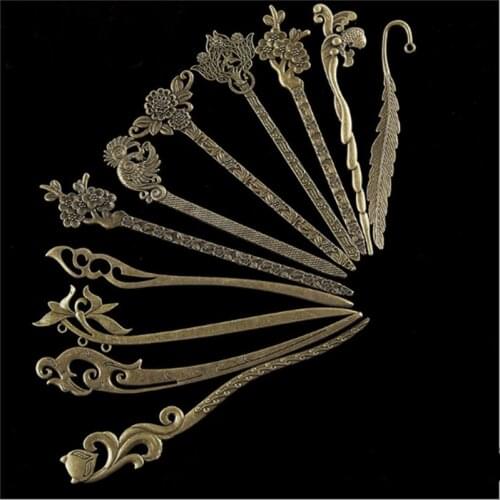 Vintage Metal Hair Sticks Woman Long Hair Fork Hairpins National Style Bronze Alloy Clip Jewelry Accessories