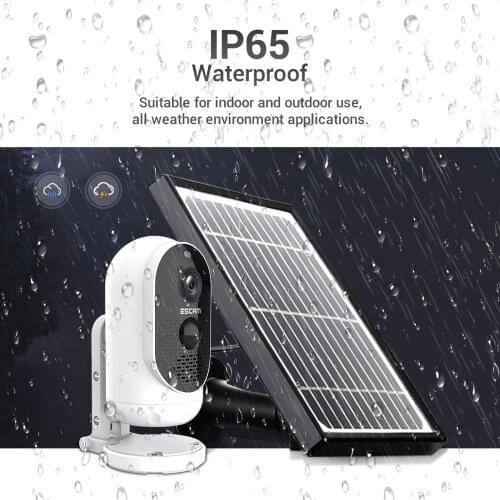 ESCAM G12 2MP 1080P Long Time Standby Solar Power Wire-free Outdoor Water-proof IP Camera
