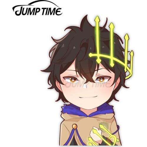 Jump Time 13 x 8.6cm Car Decor Yuno Cartoon Avatar Peeker Car Stickers Occlusion Scratch Trunk Surfboard Vinyl 3D Accessories