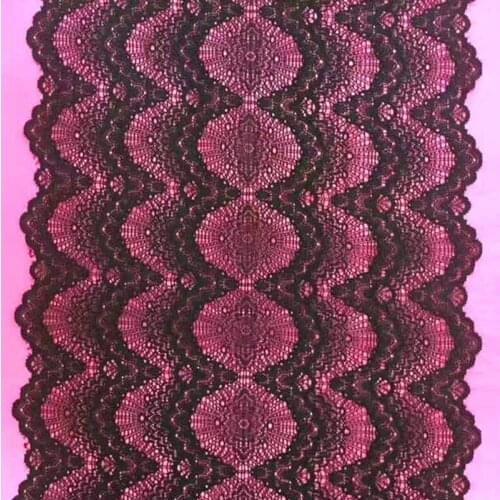 29cm wide top quality elastic lace trim, 90% Nylon 10% Spandex,LS170806A