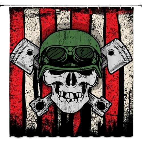 Skull Bathroom Curtain Decor Waterproof Polyester Cloth Shower Curtains with Hook 150*180cm & 180*180cm Shower Curtain Curtain