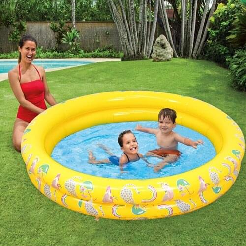 Yellow PVC Swimming Pool Childrens Paddling Pool Inflatable Swimming Pool Safe Inflatable Outdoor Sea Vacation Water Durable