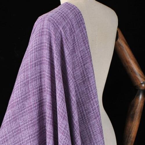 138CM Wide 62MM Weight Purple Knitted Cotton Polyester Fabric for Spring Winter Jacket Overcoat Dress J196