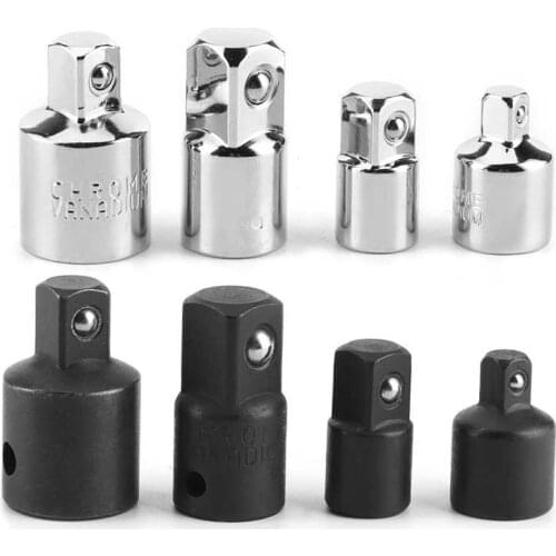 4pcs Wrench Adapter 1/4in 3/8in 1/2in Electric Wrench Sleeve Adapter Converter Chrome-Vanadium Steel Drive Socket Joint