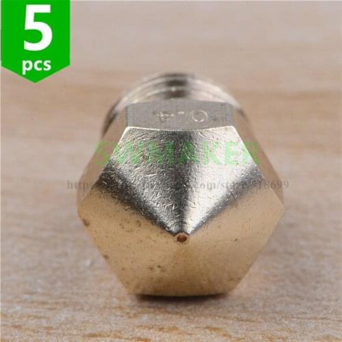 SWMAKER 5pcs 3D Printer 0.2mm~2.0mm, brass MK10 Extruder Nozzle M7 thread F/ Creator pro, D4 and I3, Dremel 3D Printer