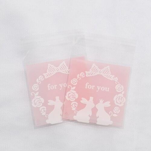 50/100Pcs Cute Plastic Bag Transparent Cellophane Opp Baking Candy Cookie Gift Bag for Wedding Birthday Party Supplies Favors