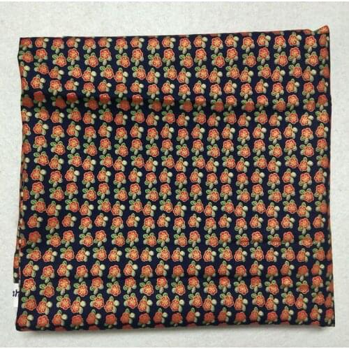 50x105cm Gold Stamping All-over Green Leaf Red Flower Printed Cotton Fabric Floral Fabric Patchwork Cloth Dress Home Decoration