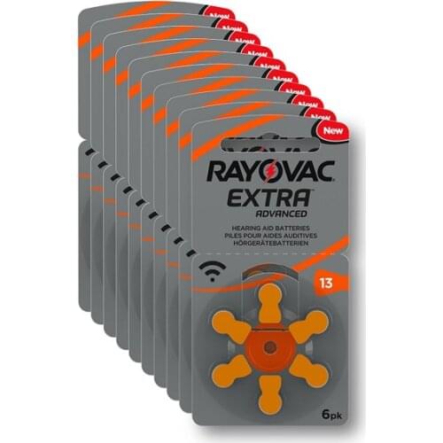 60 PCs/1 box RAYOVAC EXTRA-A13 Zinc air battery 1,45 batteries for hearing aid