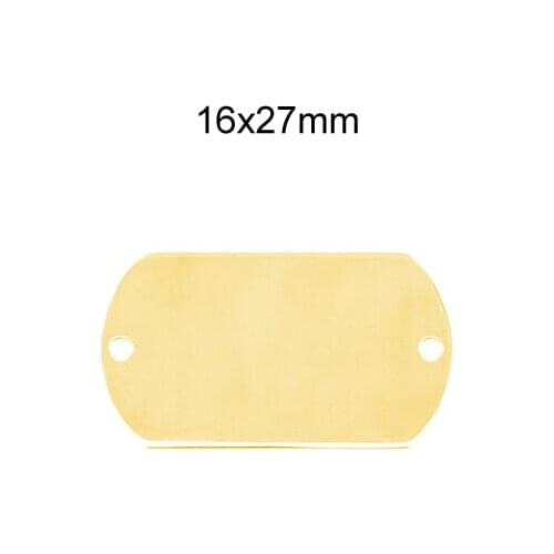 Stainless Steel 2 Holes Loop Dog Tag Blank ID Tags Pendant Both sides Polished Mirror High Quality Wholesale 50 Pcs