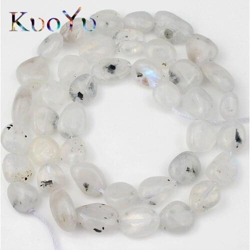 8-10mm Natural Irregular Blue Moonstone Stone Beads Smooth Loose Spacer Beads For Jewelry Making DIY Bracelet Necklace 15Strand