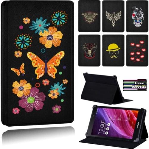 Multiple Print Pattern Tablet Case Fit Asus Memo Pad 7/Memo Pad 8 Me181C/Memo Pad 10 ME102A ME103K Pad HD 7 ME173X ME173 + Pen