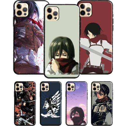 Attack On Titan Mikasa Ackerman Case For iPhone SE 2020 X XR XS Max 8 7 Plus 12 Pro Max Case For iPhone 11 Pro Max 12 mini