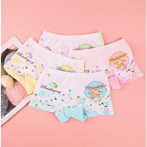 Pure Finil childrens underwear cotton girls boxer briefs four corner shorts in the childrens baby pants cartoon underwear