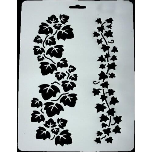 DIY Scrapbooking Vine Cane Leave Template Baking Kitchen Decorating Cake Stencil Spray Flowers Hellow Template Embossing Folders