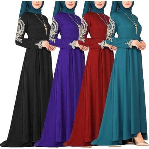 Vintage Muslim Women Arabic Abaya Embroidery Elegant Female Long Dress Ethnic Ramadan Islamic Clothing Dubai Kaftan Eid Fashion