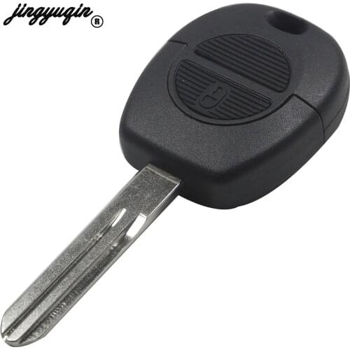 Jingyuqin 10pcs/lot Case Fob Remote Key Shell 2 Buttons For Nissan Primera Micra X Trail Uncut Blade Car Key Case Cover