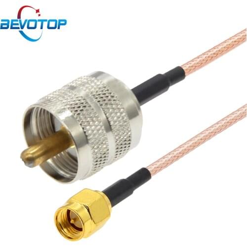 SMA Male to UHF Male PL259 Plug Adapter Cable RG316 Pigtail RF Extension Cable 15CM 6" for CB Radio Ham Radio FM Transmitter