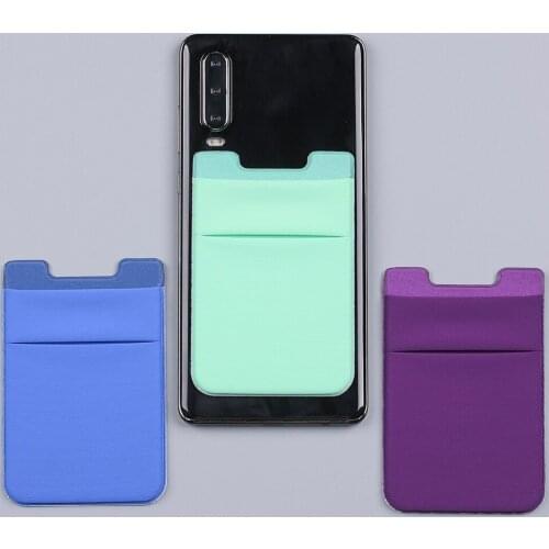 Adhesive Sticker Phone Pocket Cell Phone Stick On Card Wallet Stretchy Credit Cards ID Card Holder Pouch Sleeve Phone Pocket