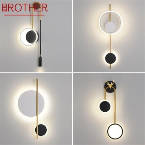 BROTHER Nordic Creative Wall Sconces Lamp Contemporary Light Fixtures for Home Indoor Living Room Decoration