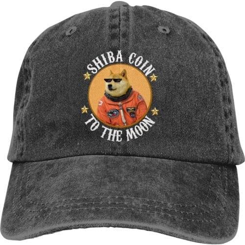 Cool Mens Moon Astronaut Meme Crypto Doggy Baseball Cap Men Shib Coin Shiba Crypto Caps colors Women Summer Snapback Caps