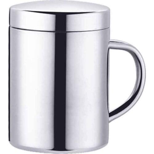 50LB Kitchen Stainless Steel Coffee Mug Easy Grip With Lid Bar Double Wall Drinking Milk Office Large Capacity Thermal Insula