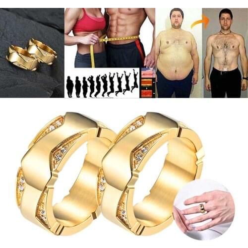 Magnetic Therapy Lose Weight Rings For Women Men Fashion Jewelry Ring Health Keep Slim Stylish Metal Touch Acupoint Health Care