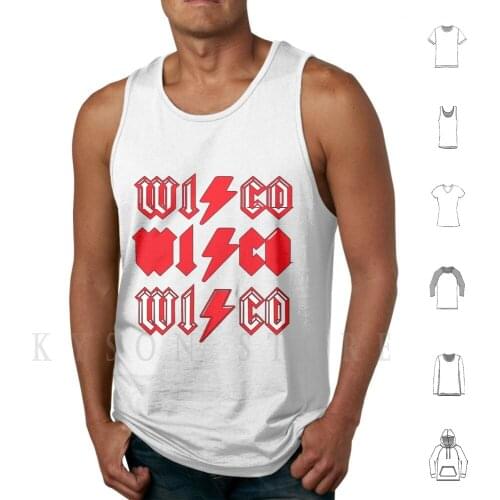 Wisco Rock N' Roll Tank Tops Vest Sleeveless Wisco Wisconsin Badger Bucky Buck Bucky Badger University Of Wisconsin