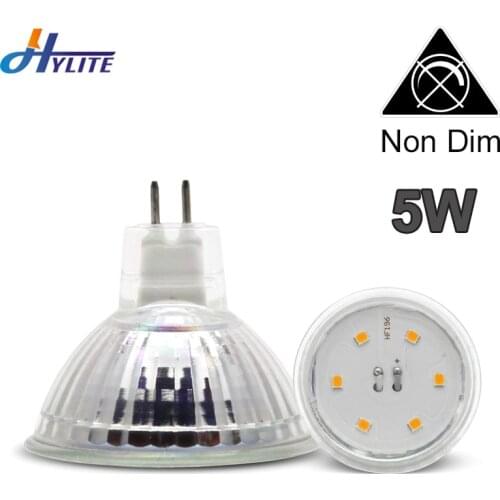 MR16 LED AC DC 12V Bulb GU5.3 Spotlight 5W 2700K Warm White 110 Degree Ra97 Bombillas Energy Saving Indoor Home Lighting