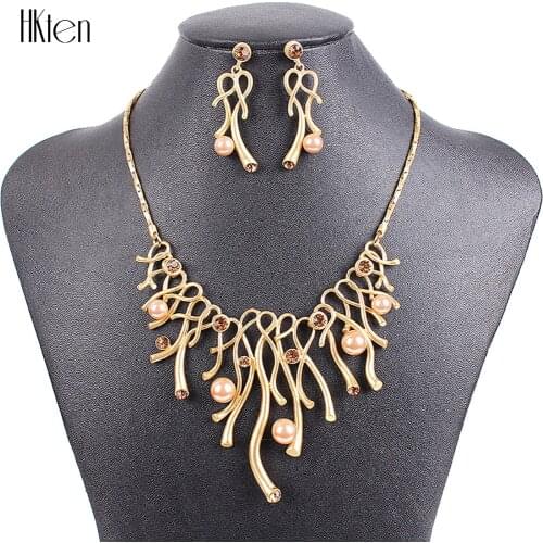 MS20230 Hot Sale Brand Jewelry Sets Fashion Design Bridal Jewelry Womans Necklace Set High Quality Gold Necklace Party Gifts