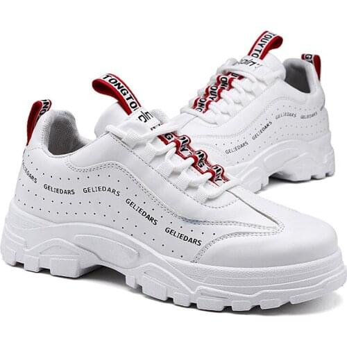 2019 Men Chunky Shoes Quality PU Leather Breathable Casual Lace Up Fashion Outdoor Men Sneakers Male Shoes Adult A4-24