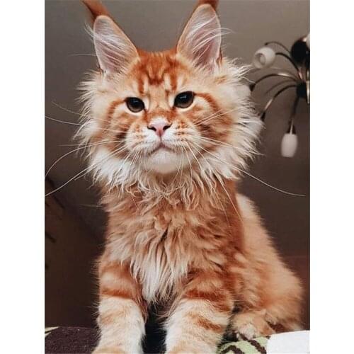 Animal Cat DIY 11CT Embroidery Cross Stitch Kits Needlework Craft Set Printed Canvas Cotton Thread Home Decoration On Sell