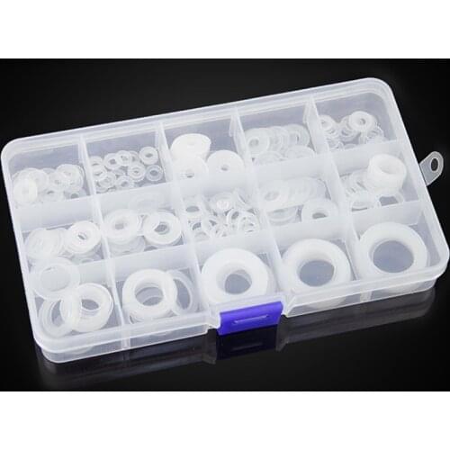 175pcs White nylon washer set Insulated flat washer Hard nylon ring M2 M3 M4 M5 M6 M8 M10 M12 M14 M16 M18
