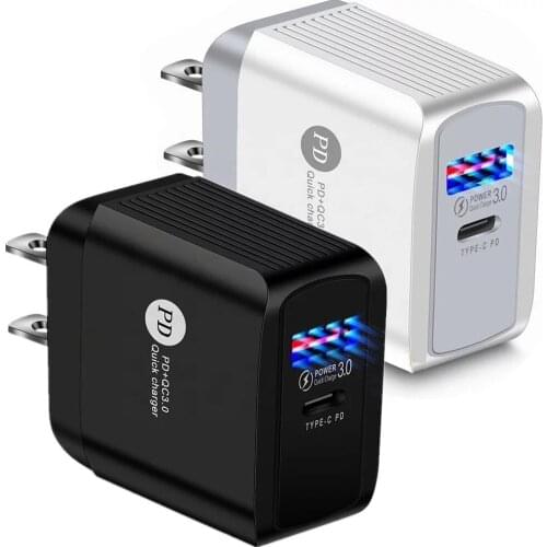 PD QC3.0 + 20 WPD PD20W mobile charger in Europe and the British and the US travel charger fast charger factory wholesale