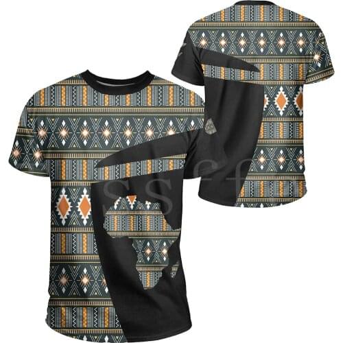 Tessffel County Traditional Africa Native Pattern Kente 3DPrint Men/Women Summer Casual Tee Short Sleeves T-Shirts Streetwear A1