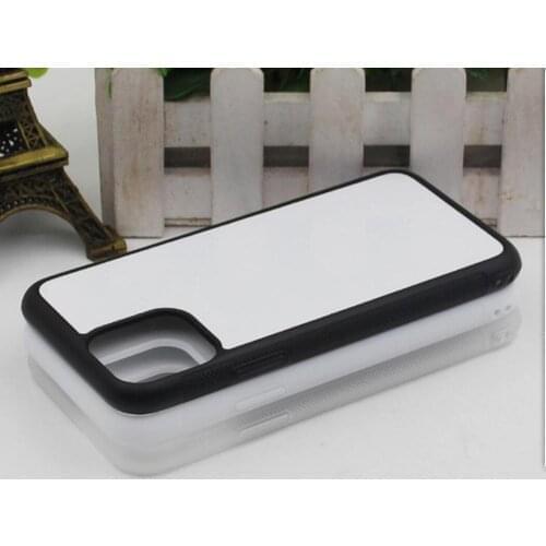 Blank 2D Sublimation TPU+PC Rubber Case for iphone 11 pro 11PRO max with Aluminum Inserts 100pcs/lot