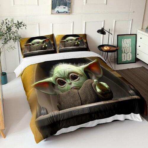 Star Wars Baby Yoda Bedding Set 3D Boy Home Textile Twin Full Queen King Size Duvet Cover Pillow Case All Seasons