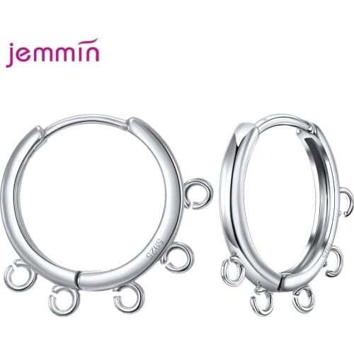 Wholesale DIY 925 Sterling Silver Earrings Connect Hooks Earrings Handmade Jewelry Accessories 17mm Components