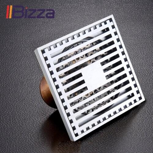 Shower Floor Drain Brass Square Deodorant Insect Strainer Waste Grate Kitchen Bathroom Anti-blocking Filter Washroom Accessorie