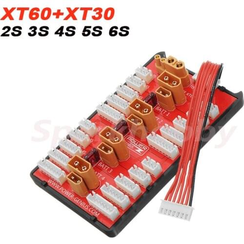 Sparkhobby 2 IN 1 XT30 XT60 PG Parallel Charging Board Plug Supports 4 Pack 2-6S Lipo Battery for RC Models Spare Part DIY Tools