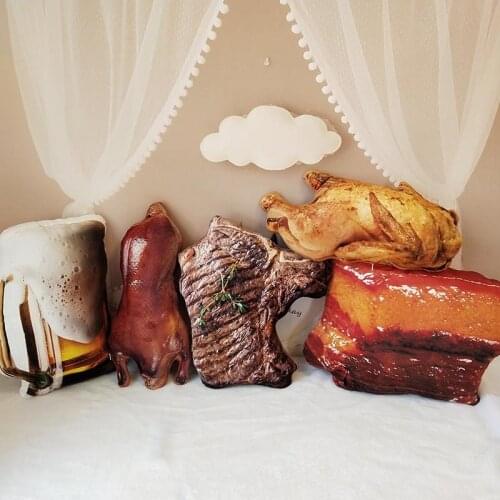 Stimulation Food Doll Pillow Soft Detachable Washable Durable Absorption Suit for Bedroom Living Room Courtyard H88F