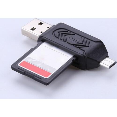 Universal Micro USB OTG TF/SD Card Reader 2 in 1 USB OTG Card ReaderPhone Extension Headers Micro USB OTG Adapter(Random Color)