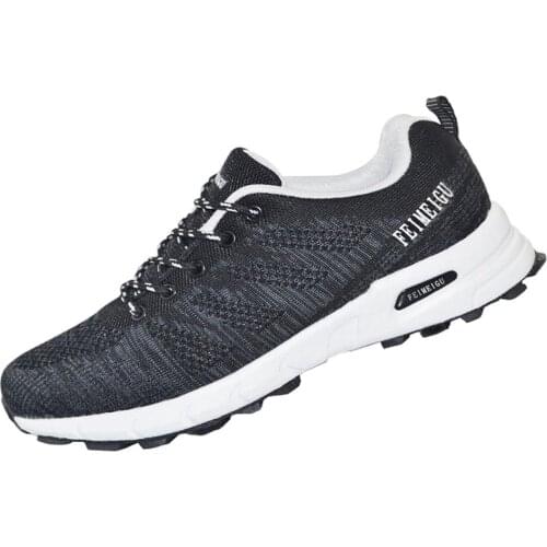 FEIMEIGU Women Elastic Sneaker Non Slip Trainer Running Jogging Walking Hiking Outdoor Athletic Workout Durable Shoe Black Style