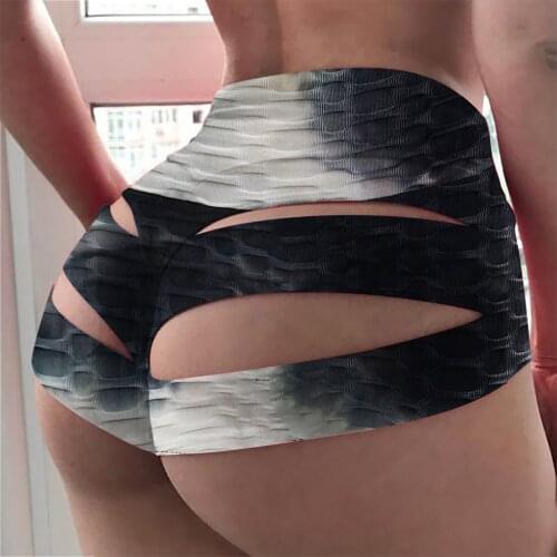 Women Fashion Tie-dye Print Pole Short Brief Knicker Cut Out Shorts Dance Wear Summer Sexy Female Beach Sports Mujer Shorts New